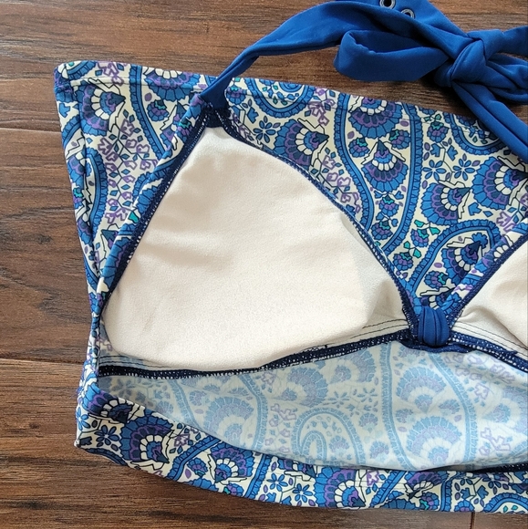 Converse Tankini Summer Swimsuit Paisley Top Blue Size Small - Picture 7 of 12